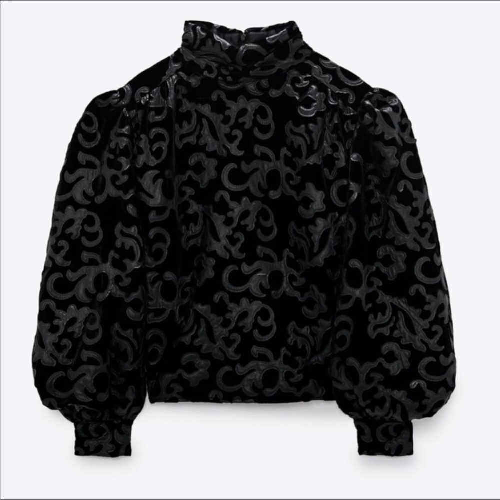 ZARA NWT Bloggers Favorite Combination Velvet Top